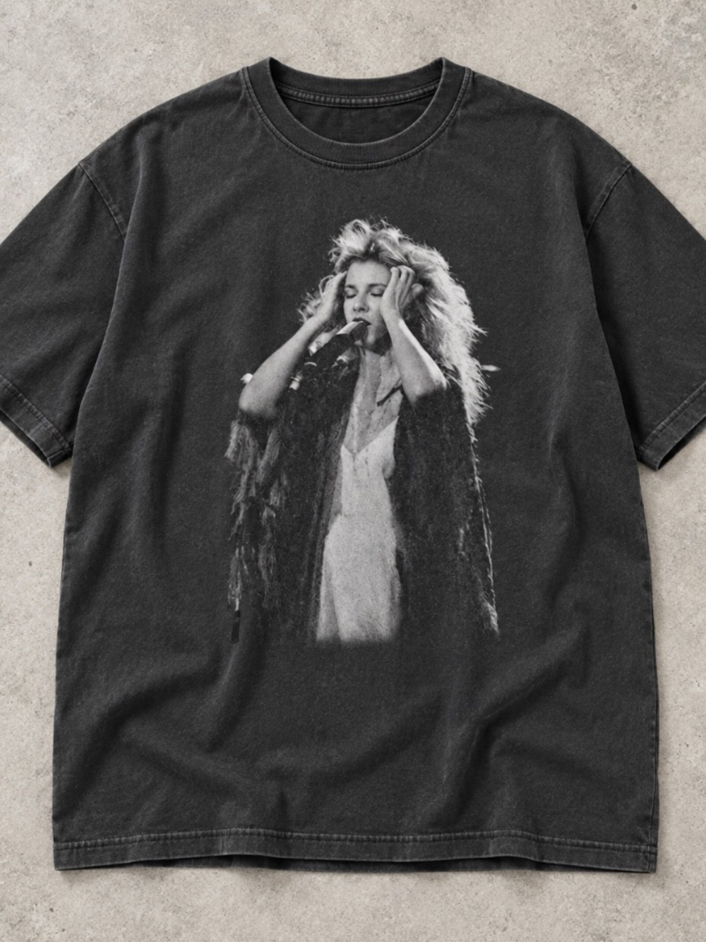 Stevie Nicks Fleetwood Mac Concert Singer Rock Legend Vintage Black T-Shirt